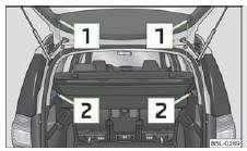 Fig. 58 Démontage de la tablette du coffre à bagages