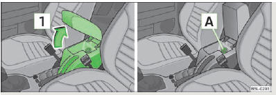 Fig. 78 Accoudoir : Vide-poches/Refroidissement du vide-poches