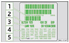Fig. 177 Plaquette d'identification du véhicule
