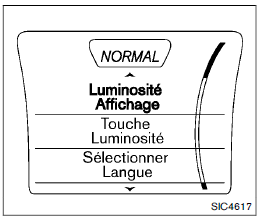 Reglage de la luminosite de l'ecran etdes boutons 