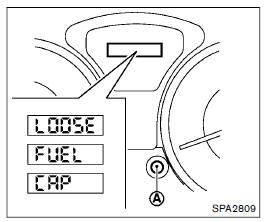 Message d'avertissement de bouchon de reÂ servoir de carburant desserre