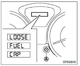 Message d'avertissement LOOSE FUEL CAP