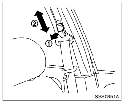 Ajustement de la hauteur de la ceinture thoracique (pour les sieges avant)
